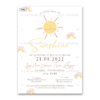 Προσκλητήριο βάπτισης για κορίτσι με θέμα Sunshine