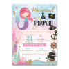 Mermaid and Pirate Προσκλητήριο Βάπτισης