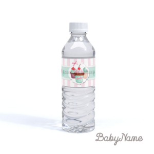 Cup Cakes Βάπτιση Κορίτσι - Ετικέτα για Μπουκάλι Νερού