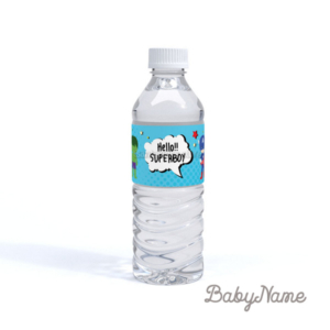 Super Heroes Βάπτιση Αγόρι - Ετικέτα για Μπουκάλι Νερού
