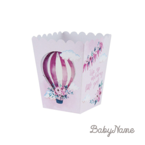 Αερόστατο Βάπτιση Κορίτσι - Kουτί Popcorn BKT21