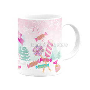 Xmas Candyland Κεραμική Κούπα για Βάπτιση Κορίτσι