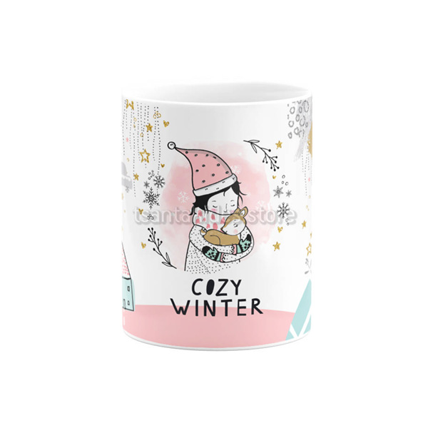Cozy Winter Κεραμική Κούπα για Βάπτιση Κορίτσι