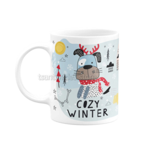 Cozy Winter Κεραμική Κούπα για Βάπτιση Αγόρι