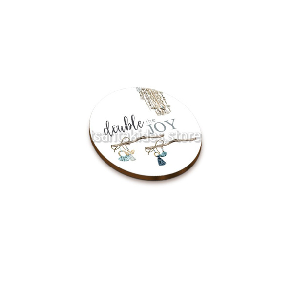 Μπλε Charms και Macrame Βάπτιση Δίδυμα – Διακοσμητικό Μπομπονιέρας