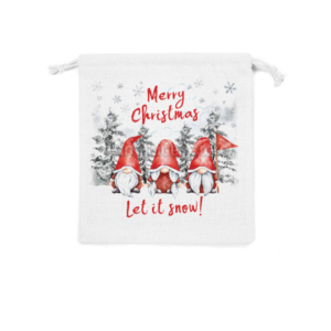 Christmas Elves Βάπτιση Αγόρι – Πουγκί Υφασμάτινο με Κορδόνι