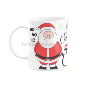 Snow Santa Κεραμική Κούπα για Βάπτιση Αγόρι