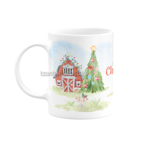 Christmas Farm Κεραμική Κούπα για Βάπτιση Αγόρι