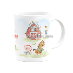 Christmas Farm Κεραμική Κούπα για Βάπτιση Αγόρι