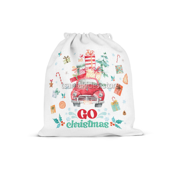 Xmas Red Truck Βάπτιση Αγόρι – Πουγκί Υφασμάτινο με Κορδόνι