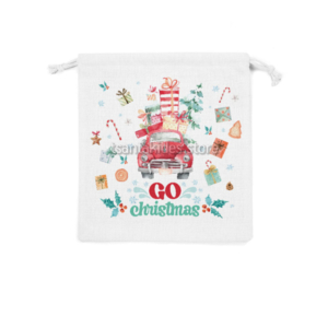Xmas Red Truck Βάπτιση Αγόρι – Πουγκί Υφασμάτινο με Κορδόνι