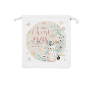 Pastel Christmas Βάπτιση Κορίτσι – Πουγκί Υφασμάτινο με Κορδόνι