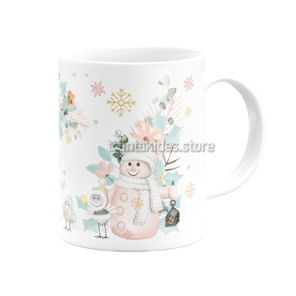 Pastel Christmas Κεραμική Κούπα για Βάπτιση Κορίτσι